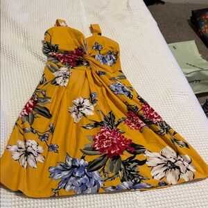 Planet Gold Yellow Floral Dress